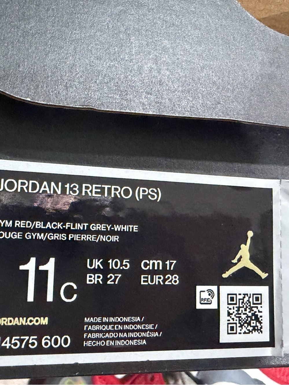 Jordan 13 Retro Gym Red/Black-Flint Gray-White sneakers in US 11C - Picture 6 of 14